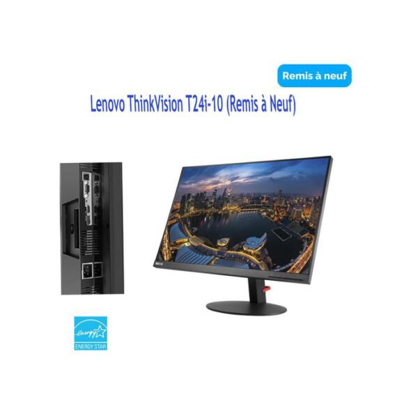 Lenovo ThinkVision T24i -10 -Moniteur FHD 24 pouces -frameless -Remis a neuf