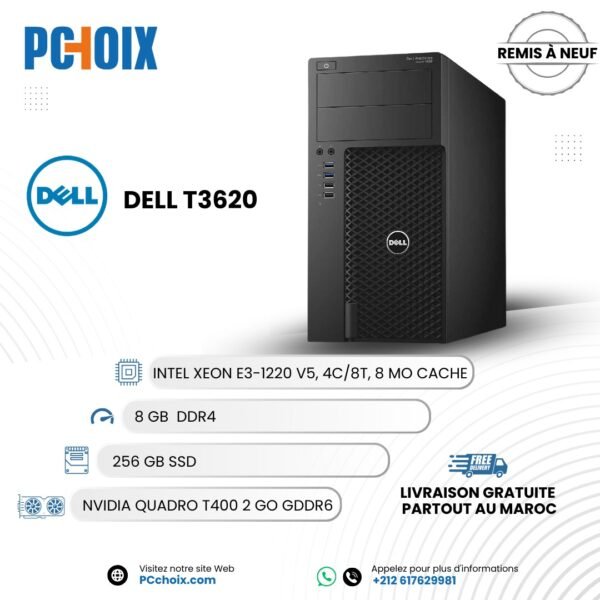 Station de travail Dell Précision T3620 16 Go DDR4 NVIDIA QUADRO T 400 2 GO DDR6