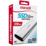 Maxell SSD Slim Externe 256GB PC&Mac Compatible Super Vitesse 450MBs USB 3.1 Type-C